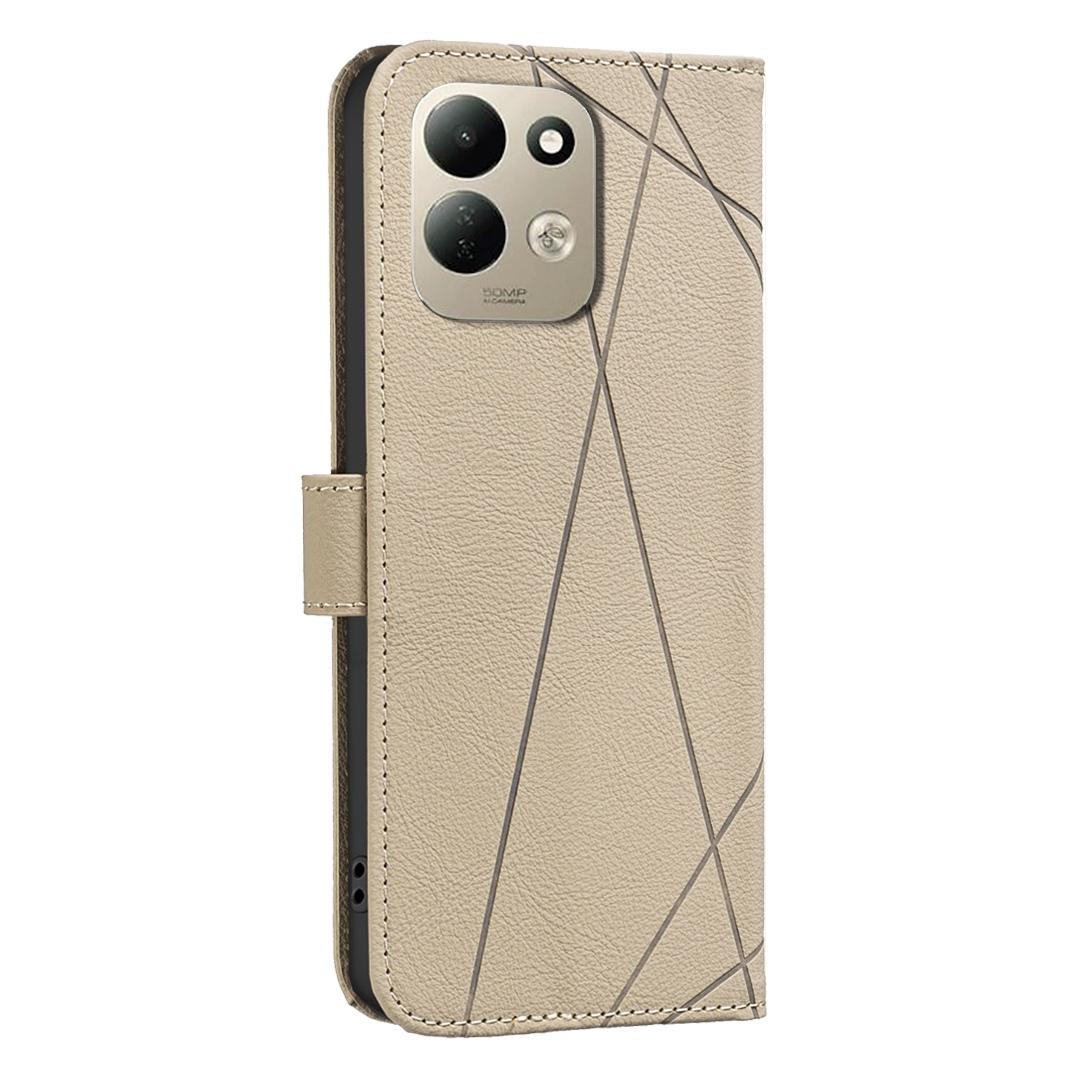 For Redmi 17 5G / 4G Global 170mm Geometric Pattern RFID Leather Phone Case(Beige)