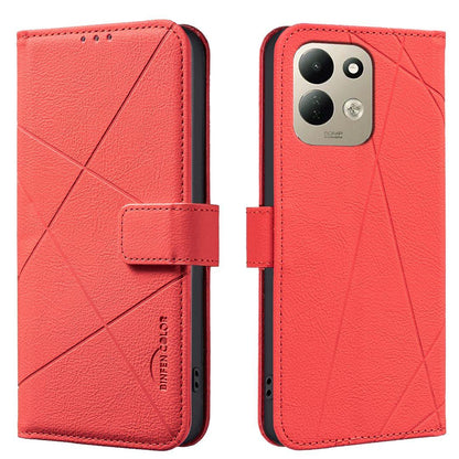For Redmi 17 5G / 4G Global 170mm Geometric Pattern RFID Leather Phone Case(Red)