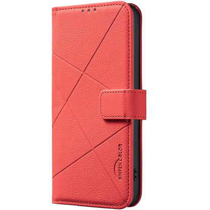 For Redmi 17 5G / 4G Global 170mm Geometric Pattern RFID Leather Phone Case(Red)