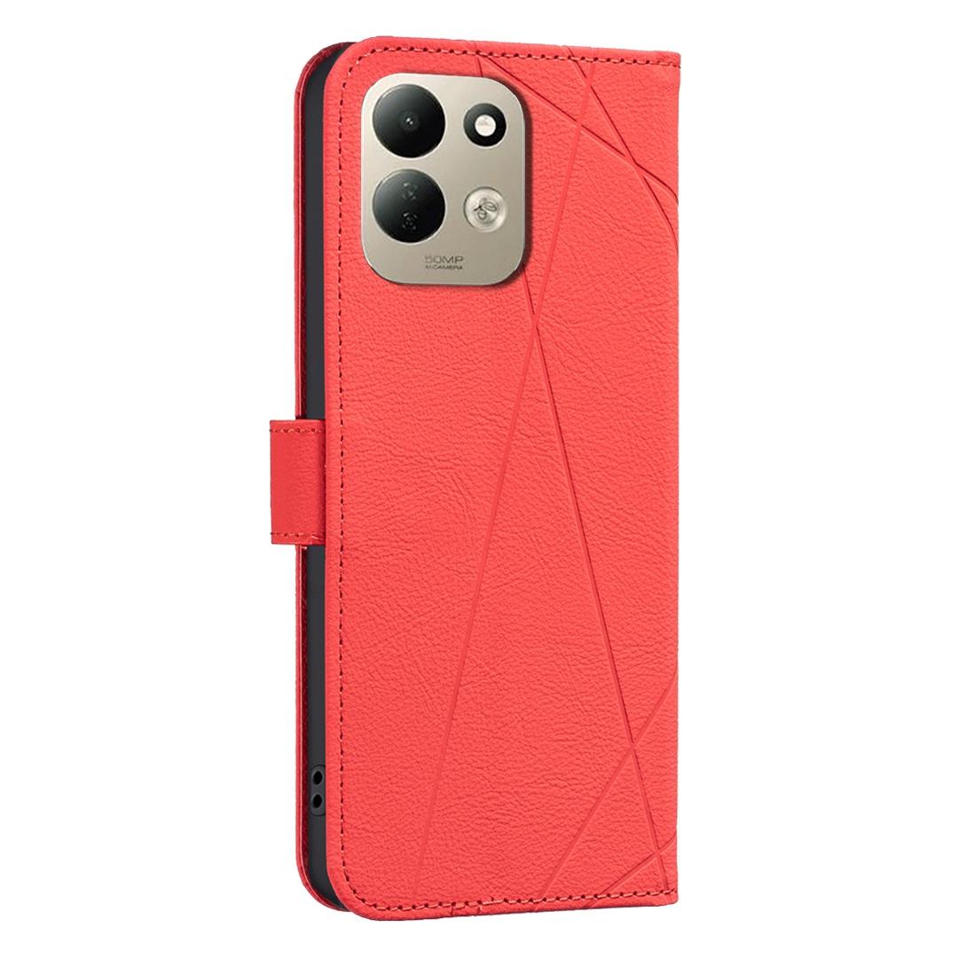 For Redmi 17 5G / 4G Global 170mm Geometric Pattern RFID Leather Phone Case(Red)