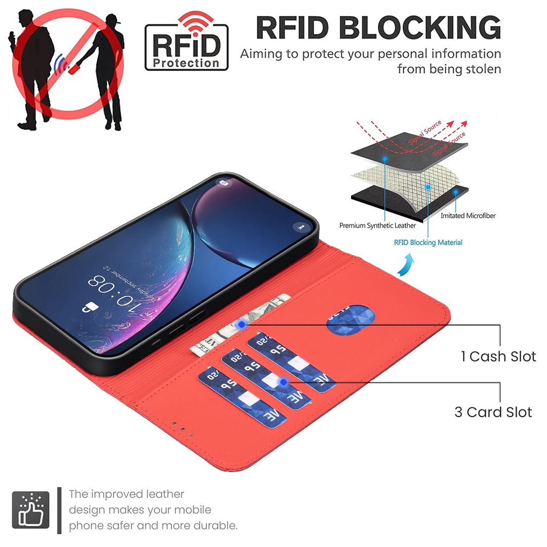For Redmi 17 5G / 4G Global 170mm Geometric Pattern RFID Leather Phone Case(Red)