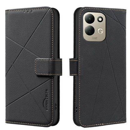 For Redmi 17 5G / 4G Global 170mm Geometric Pattern RFID Leather Phone Case(Black)
