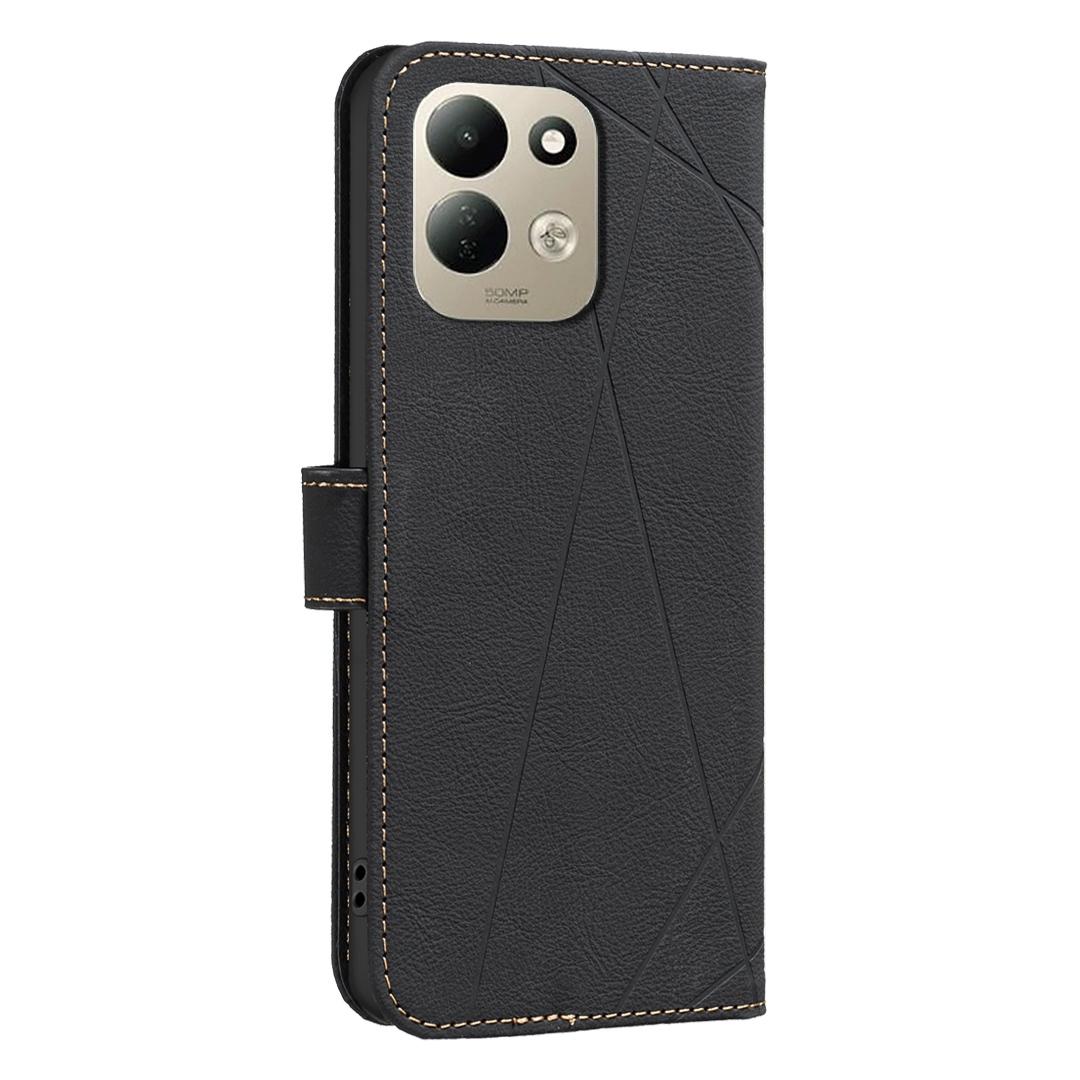 For Redmi 17 5G / 4G Global 170mm Geometric Pattern RFID Leather Phone Case(Black)