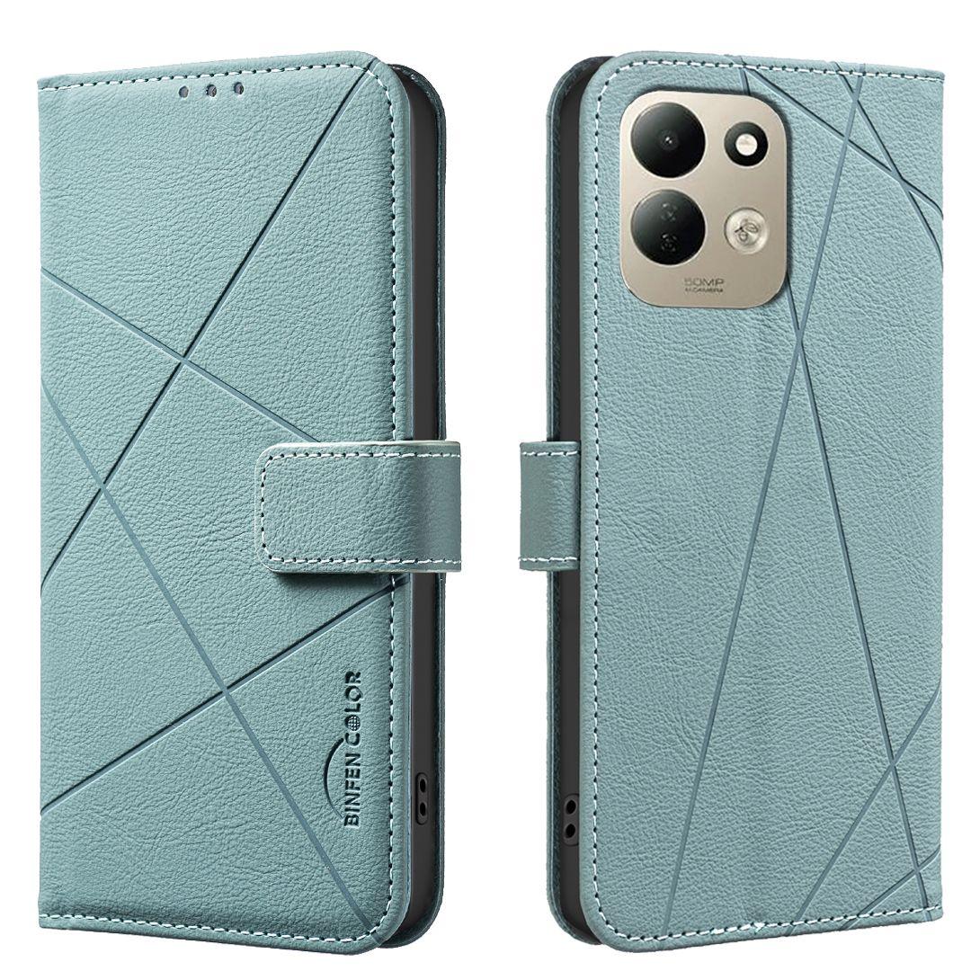 For Redmi 17 5G / 4G Global 170mm Geometric Pattern RFID Leather Phone Case(Green)