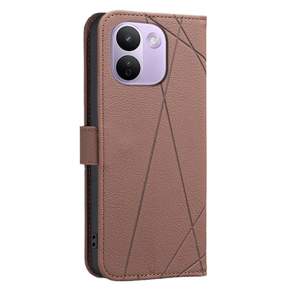 For Redmi Note 17 Pro+ 5G Global 163.4mm Geometric Pattern RFID Leather Phone Case - Brown - EDA007878843A
