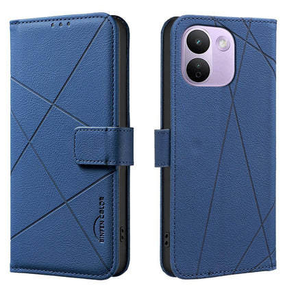 For Redmi Note 17 Pro+ 5G Global 163.4mm Geometric Pattern RFID Leather Phone Case - Blue - EDA007878843B
