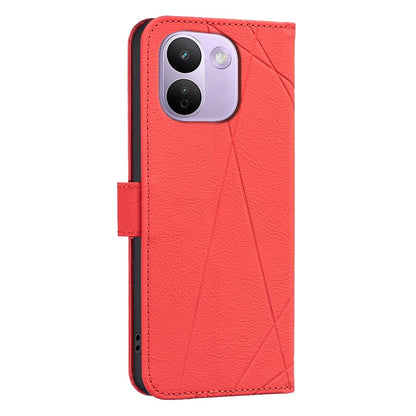 For Redmi Note 17 Pro+ 5G Global 163.4mm Geometric Pattern RFID Leather Phone Case - Red - EDA007878843D