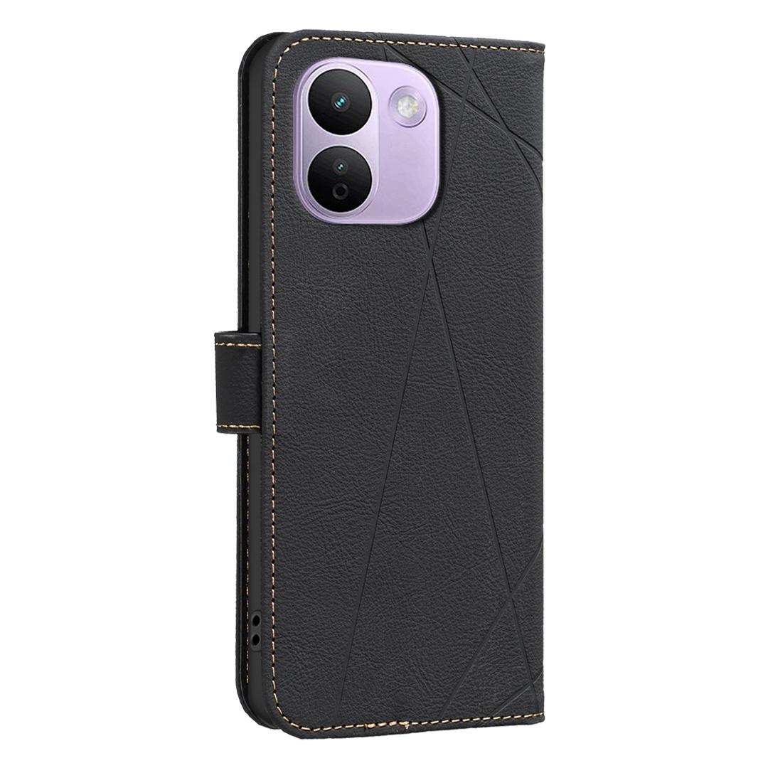 For Redmi Note 17 Pro+ 5G Global 163.4mm Geometric Pattern RFID Leather Phone Case - Black - EDA007878843E