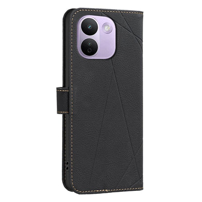For Redmi Note 17 Pro+ 5G Global 163.4mm Geometric Pattern RFID Leather Phone Case - Black - EDA007878843E