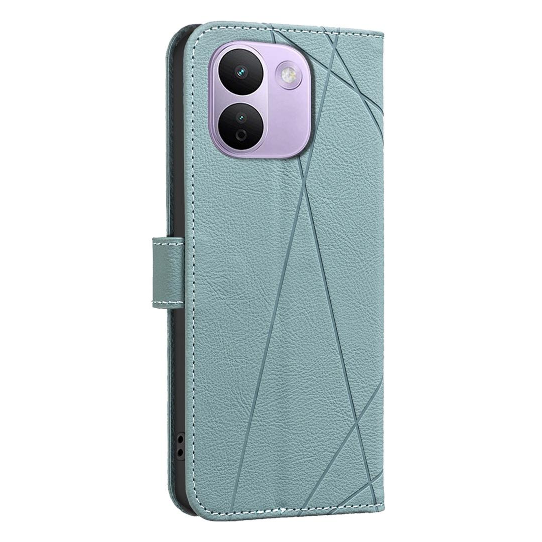 For Redmi Note 17 Pro+ 5G Global 163.4mm Geometric Pattern RFID Leather Phone Case - Green - EDA007878843F