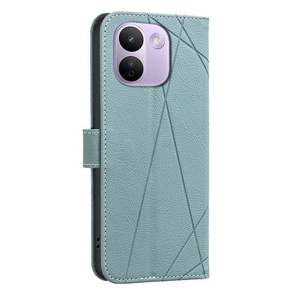 For Redmi Note 17 Pro+ 5G Global 163.4mm Geometric Pattern RFID Leather Phone Case - Green - EDA007878843F
