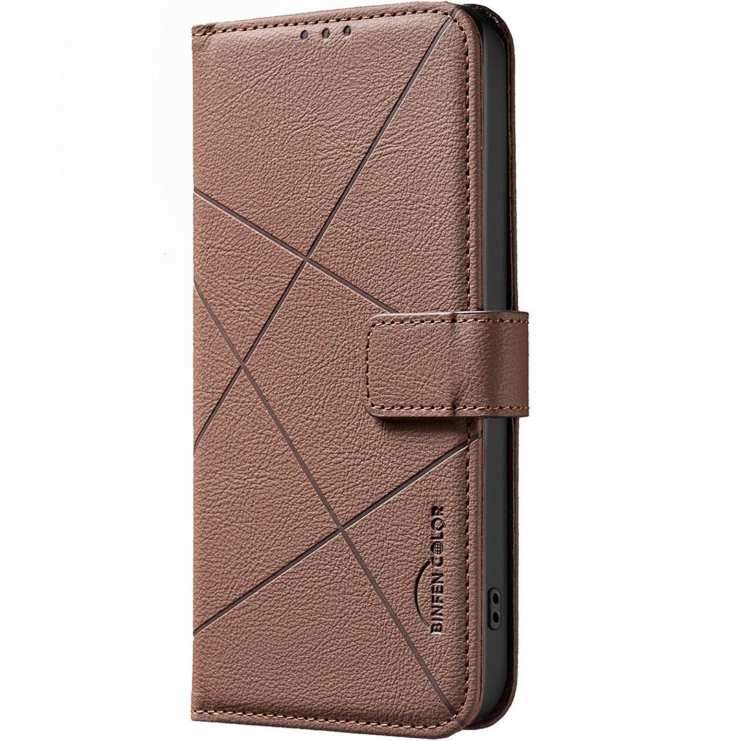 For Redmi Note 17 4G Global 171mm Geometric Pattern RFID Leather Phone Case(Brown)