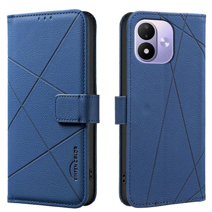 For Redmi Note 17 4G Global 171mm Geometric Pattern RFID Leather Phone Case(Blue)