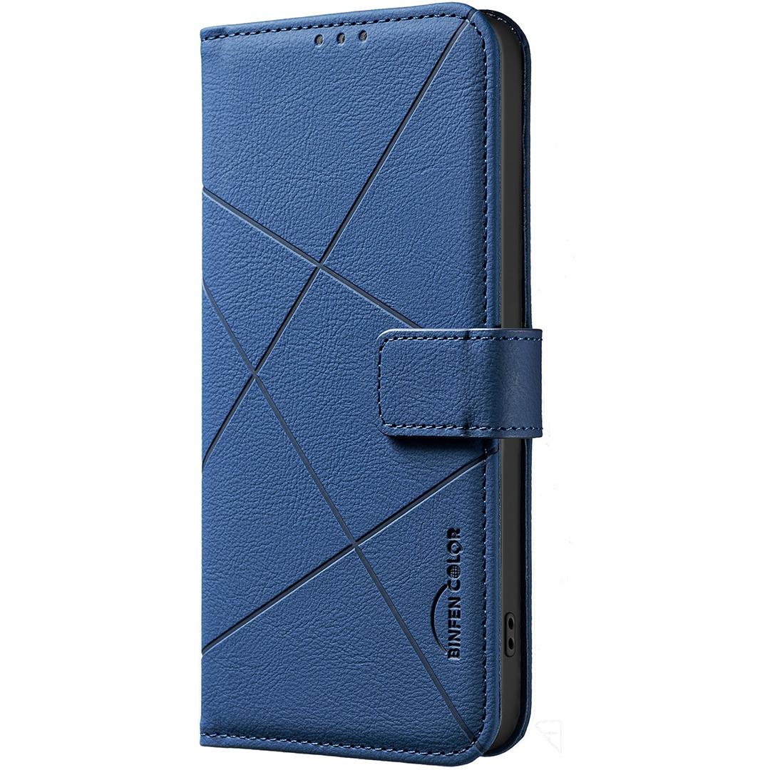 For Redmi Note 17 4G Global 171mm Geometric Pattern RFID Leather Phone Case(Blue)