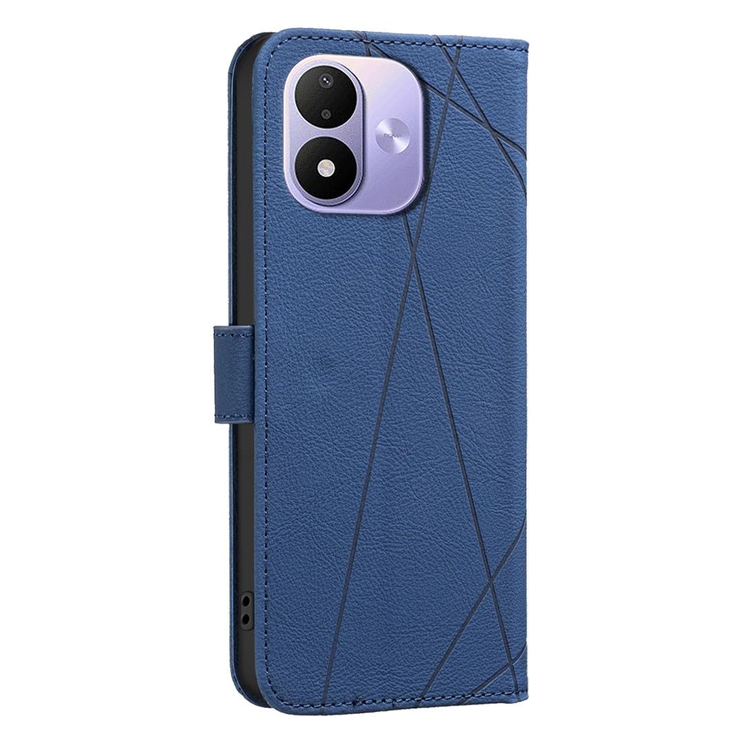 For Redmi Note 17 4G Global 171mm Geometric Pattern RFID Leather Phone Case(Blue)