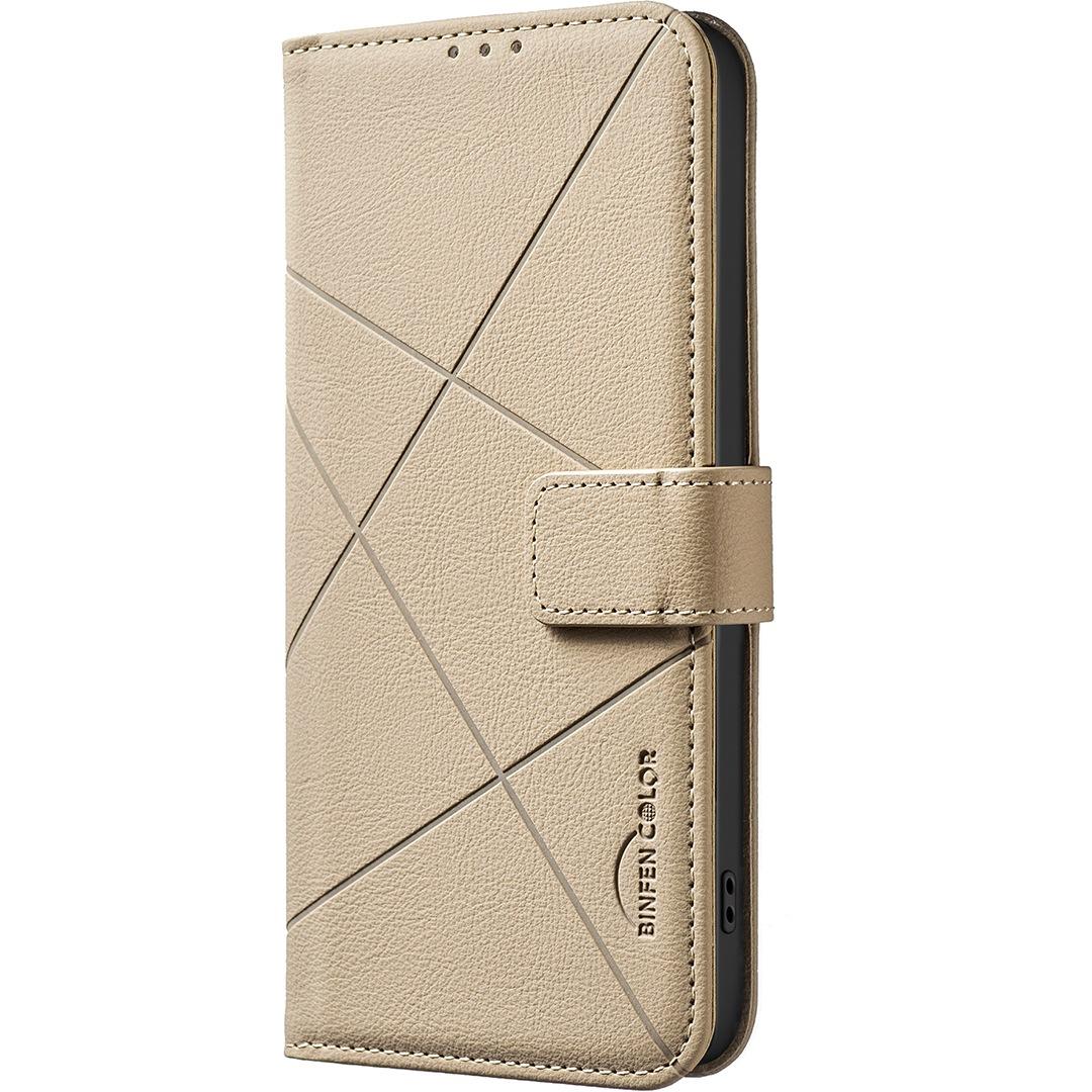 For Redmi Note 17 4G Global 171mm Geometric Pattern RFID Leather Phone Case(Beige)