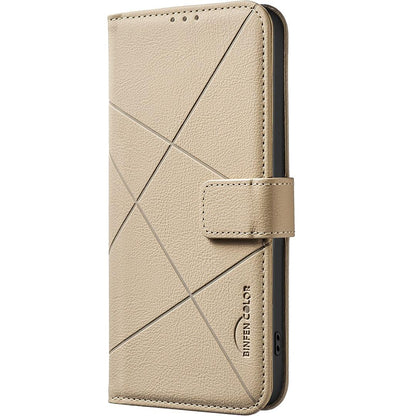 For Redmi Note 17 4G Global 171mm Geometric Pattern RFID Leather Phone Case(Beige)