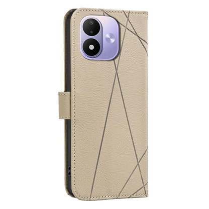 For Redmi Note 17 4G Global 171mm Geometric Pattern RFID Leather Phone Case(Beige)