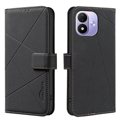 For Redmi Note 17 4G Global 171mm Geometric Pattern RFID Leather Phone Case(Black)