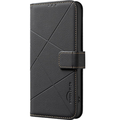 For Redmi Note 17 4G Global 171mm Geometric Pattern RFID Leather Phone Case(Black)