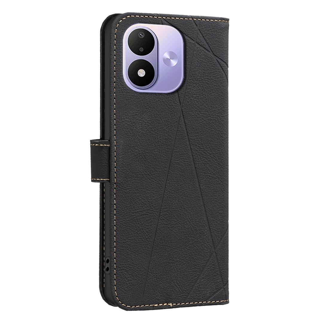 For Redmi Note 17 4G Global 171mm Geometric Pattern RFID Leather Phone Case(Black)