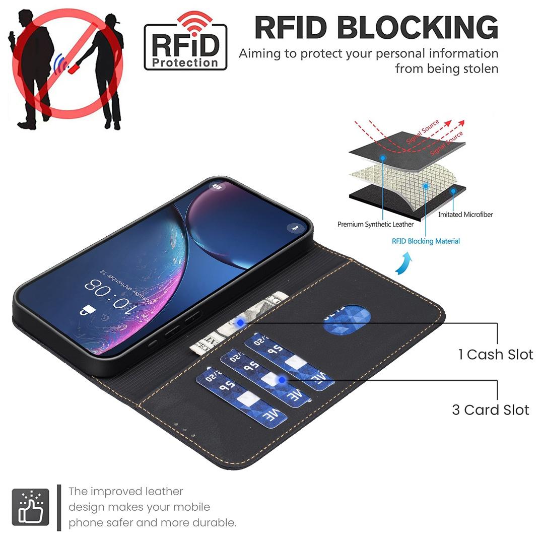 For Redmi Note 17 4G Global 171mm Geometric Pattern RFID Leather Phone Case(Black)