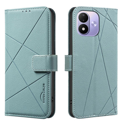 For Redmi Note 17 4G Global 171mm Geometric Pattern RFID Leather Phone Case(Green)