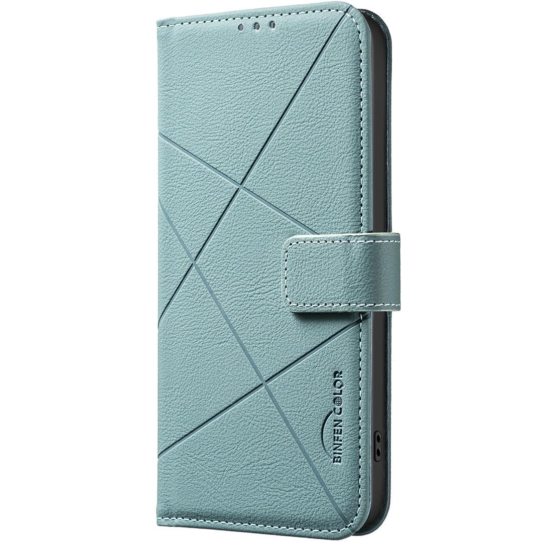 For Redmi Note 17 4G Global 171mm Geometric Pattern RFID Leather Phone Case(Green)