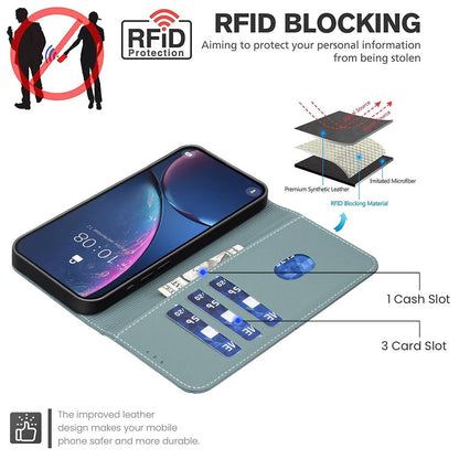 For Redmi Note 17 4G Global 171mm Geometric Pattern RFID Leather Phone Case(Green)
