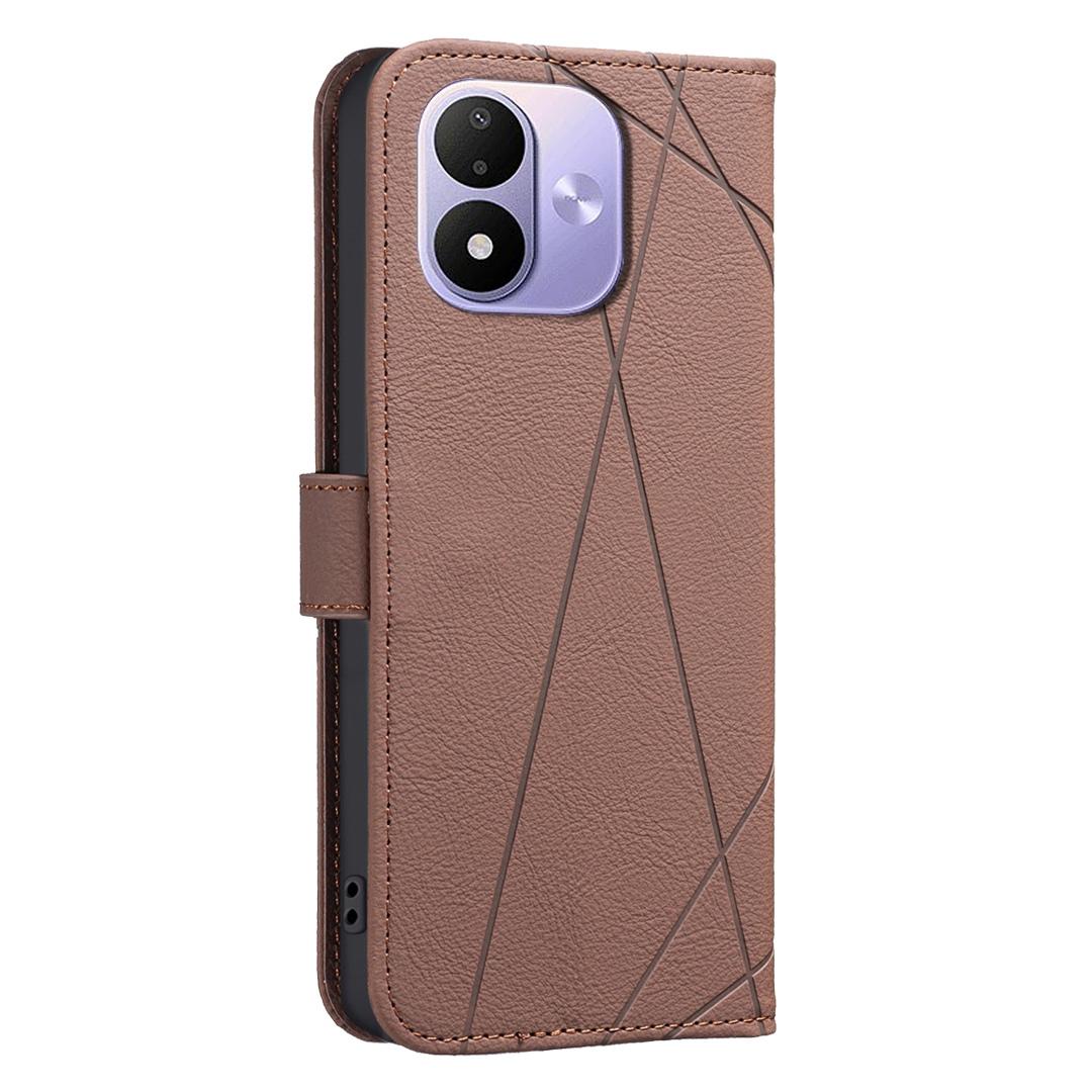 For Redmi Note 17 Pro 5G Global 163mm Geometric Pattern RFID Leather Phone Case(Brown)