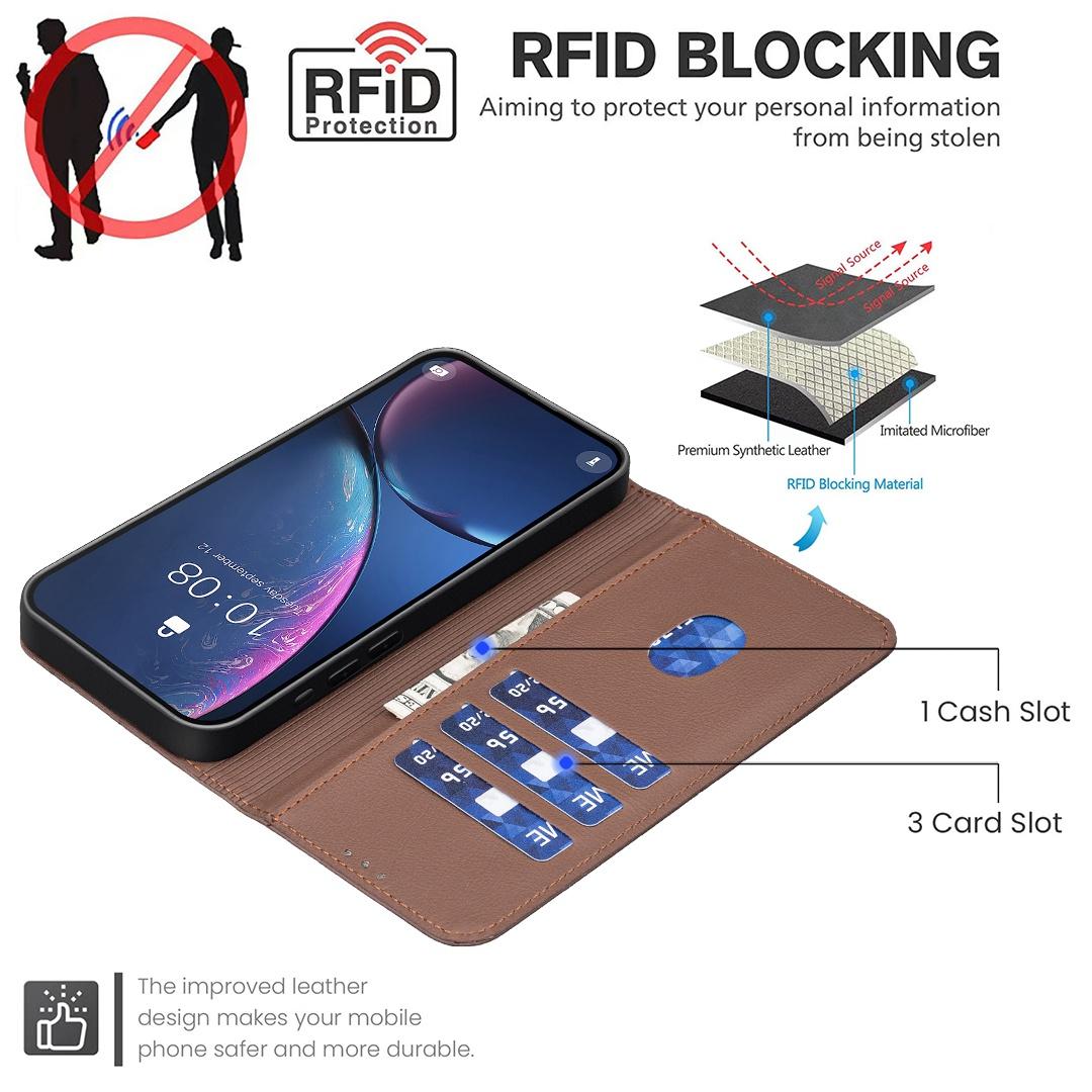 For Redmi Note 17 Pro 5G Global 163mm Geometric Pattern RFID Leather Phone Case(Brown)