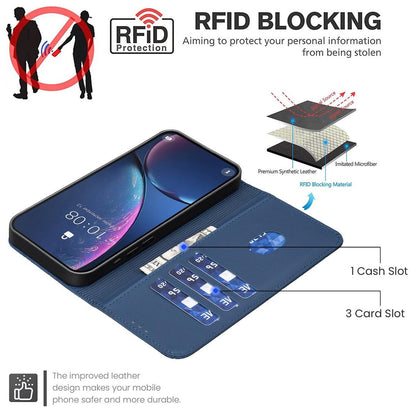 For Redmi Note 17 Pro 5G Global 163mm Geometric Pattern RFID Leather Phone Case(Blue)