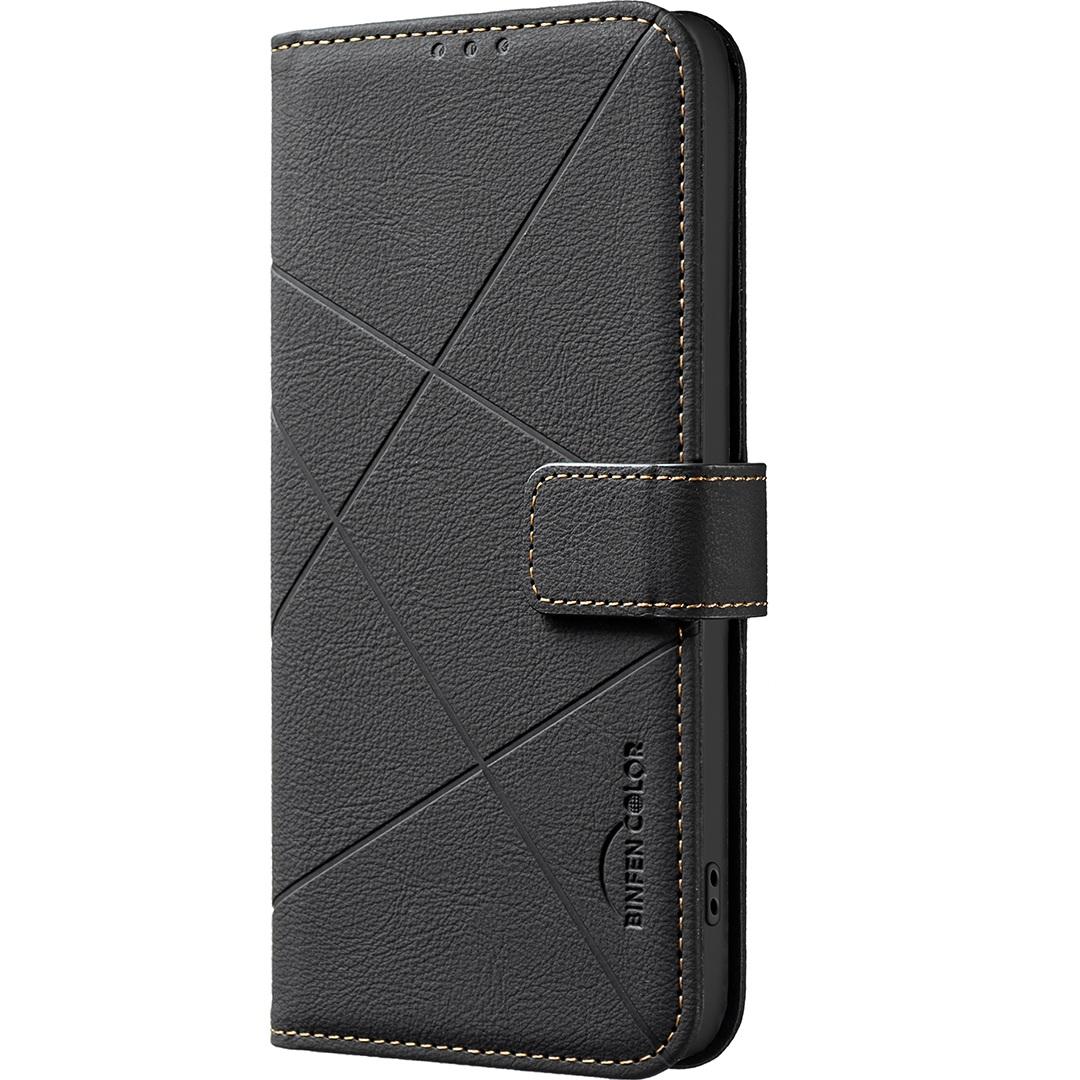 For Redmi Note 17 Pro 5G Global 163mm Geometric Pattern RFID Leather Phone Case(Black)