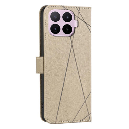 For Xiaomi 17T 5G Geometric Pattern RFID Leather Phone Case - Beige - EDA007878916C