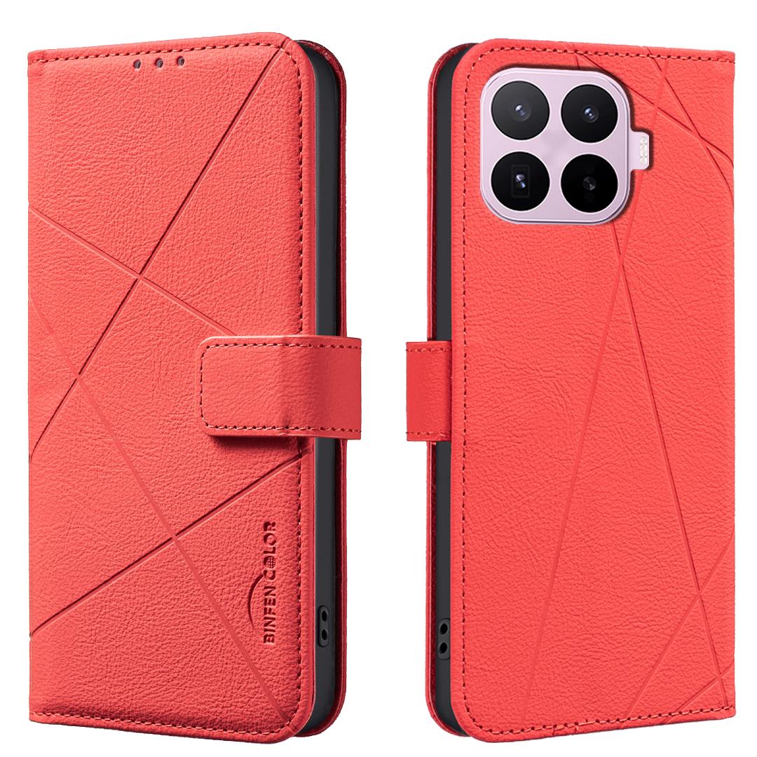 For Xiaomi 17T 5G Geometric Pattern RFID Leather Phone Case - Red - EDA007878916D