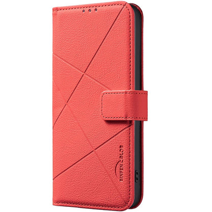 For Xiaomi 17T 5G Geometric Pattern RFID Leather Phone Case - Red - EDA007878916D