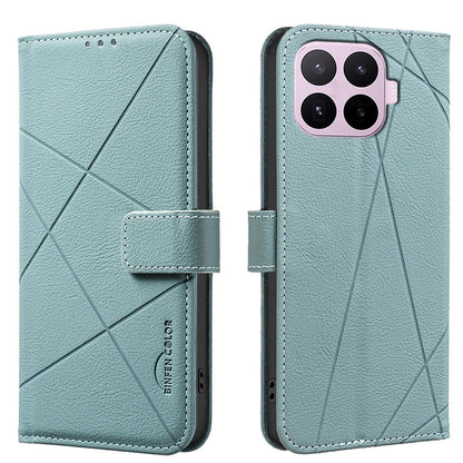 For Xiaomi 17T 5G Geometric Pattern RFID Leather Phone Case - Green - EDA007878916F