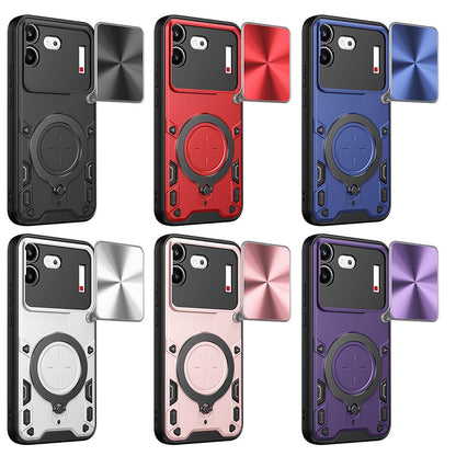 For Nothing Phone 4b CD Texture Sliding Camshield Magnetic Holder Phone Case(Red)