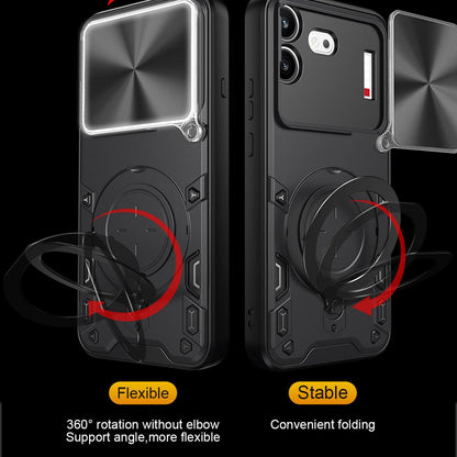 For Nothing Phone 4b CD Texture Sliding Camshield Magnetic Holder Phone Case(Silver)
