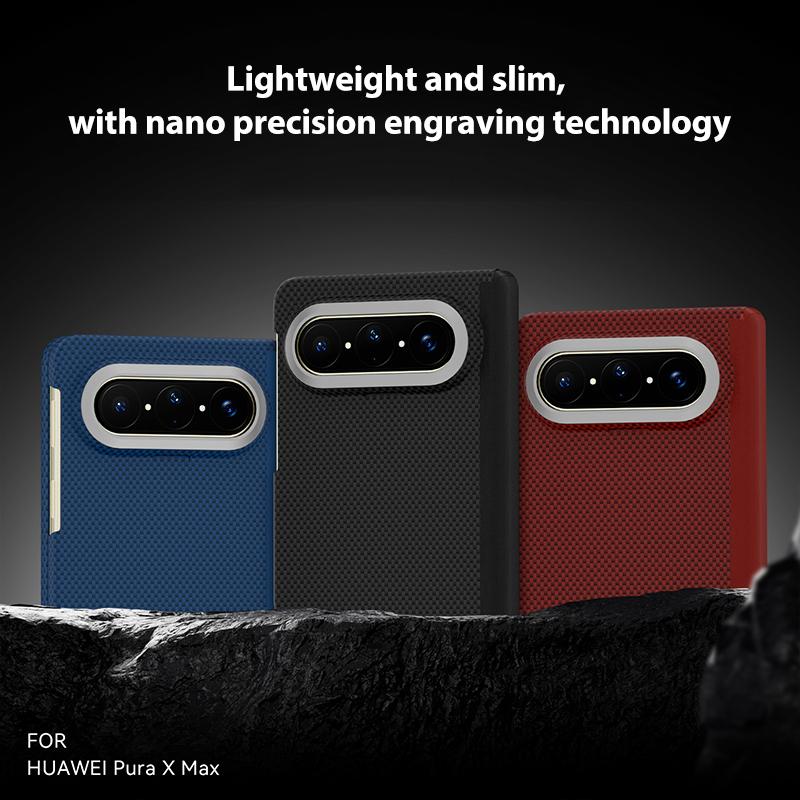 For Huawei Pura X Max Mars Series Nanofiber Center Shaft Phone Case - Black - EDA007911803A