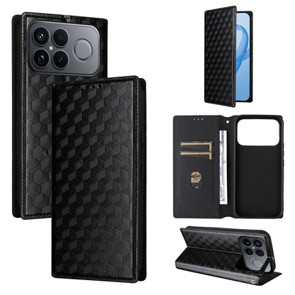 For Redmi K90 Pro Max 5G / Poco F8 Ultra Cubic Grid Texture Flip Leather Phone Case(Black)