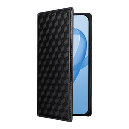 For Redmi K90 Pro Max 5G / Poco F8 Ultra Cubic Grid Texture Flip Leather Phone Case(Black)