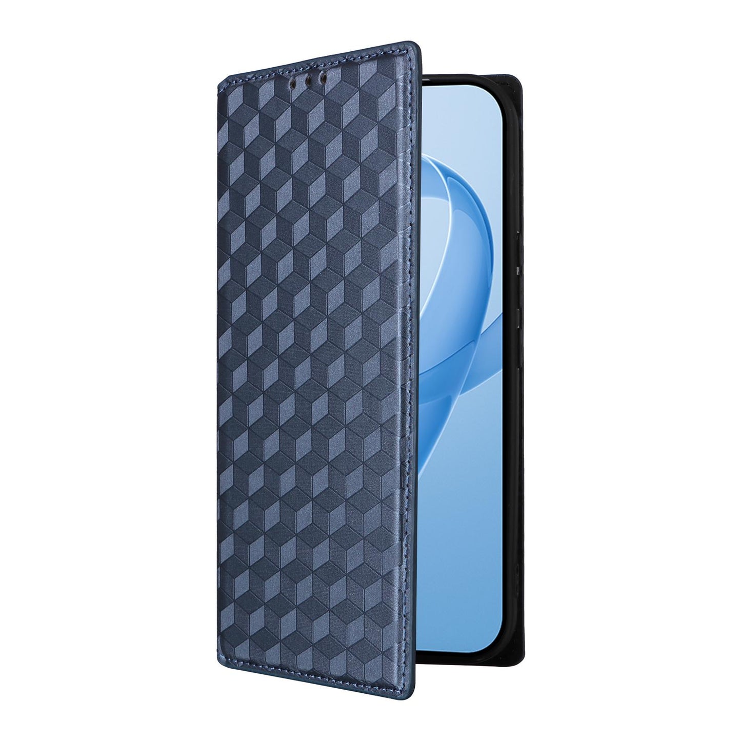 For Redmi K90 Pro Max 5G / Poco F8 Ultra Cubic Grid Texture Flip Leather Phone Case(Blue)