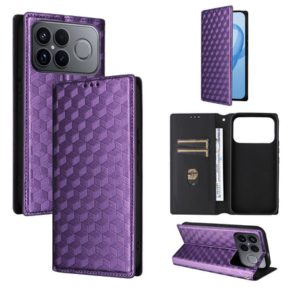 For Redmi K90 Pro Max 5G / Poco F8 Ultra Cubic Grid Texture Flip Leather Phone Case(Purple)