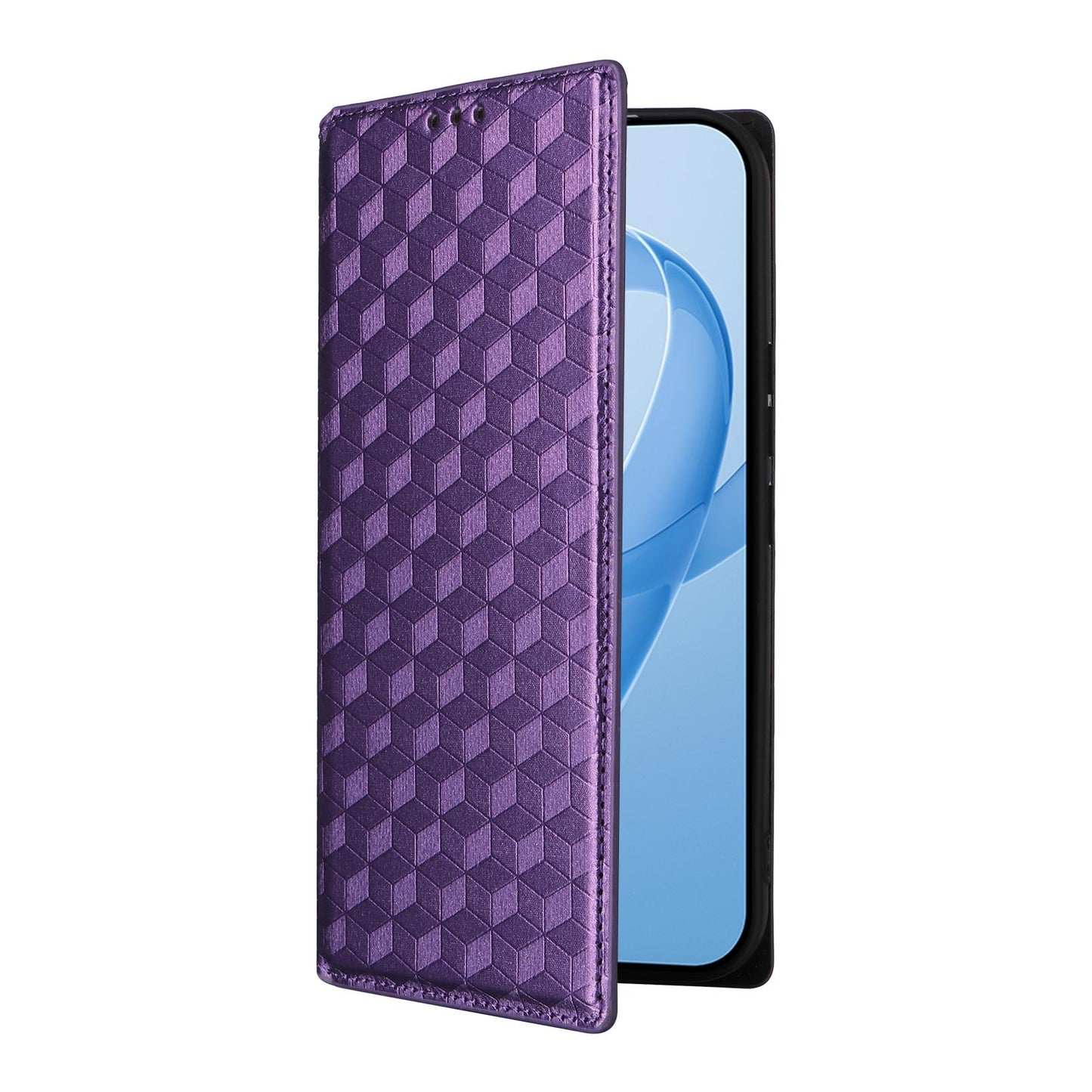 For Redmi K90 Pro Max 5G / Poco F8 Ultra Cubic Grid Texture Flip Leather Phone Case(Purple)