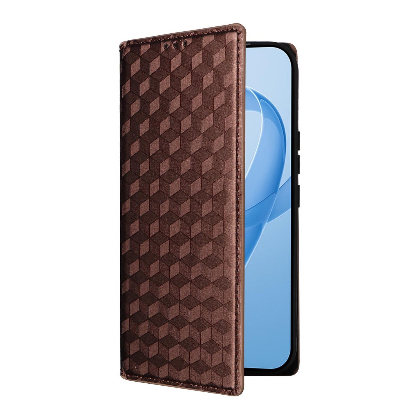 For Redmi K90 Pro Max 5G / Poco F8 Ultra Cubic Grid Texture Flip Leather Phone Case(Brown)