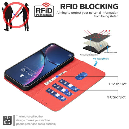 For Redmi K90 Pro Max/Poco F8 Ultra Splicing Color Hollow Flower Pattern RFID Leather Phone Case(Red)