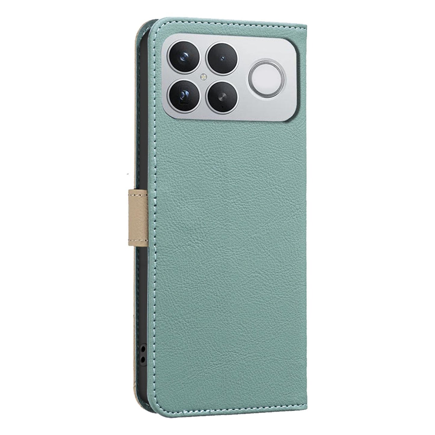 For Redmi K90 Pro Max/Poco F8 Ultra Splicing Color Hollow Flower Pattern RFID Leather Phone Case(Green)