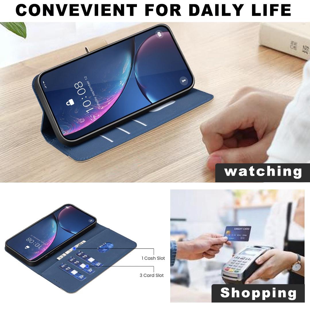 For Redmi Note 17 4G Global 171mm Splicing Color Hollow Flower Pattern RFID Leather Phone Case(Dark Blue)