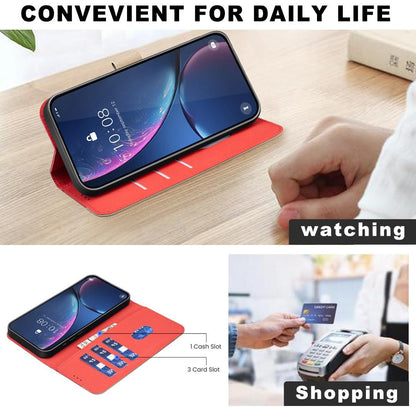 For Redmi Note 17 4G Global 171mm Splicing Color Hollow Flower Pattern RFID Leather Phone Case(Red)
